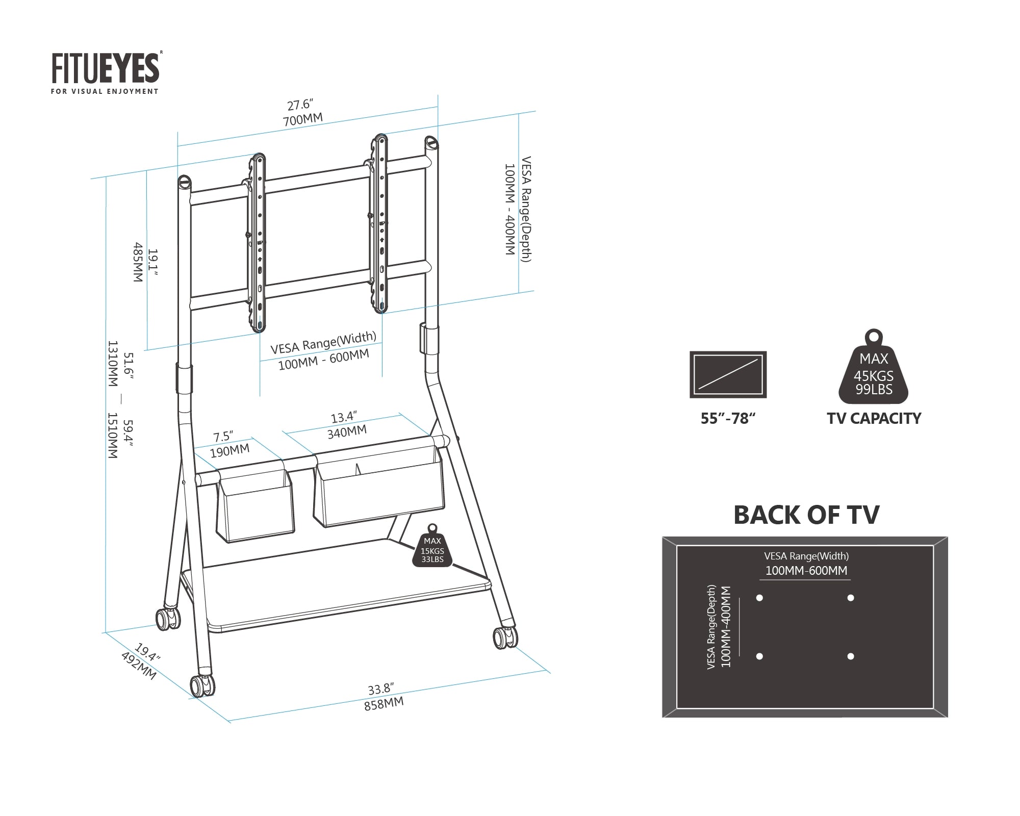 Collector Series ™ Floor TV Stand | For 55-78 Inch