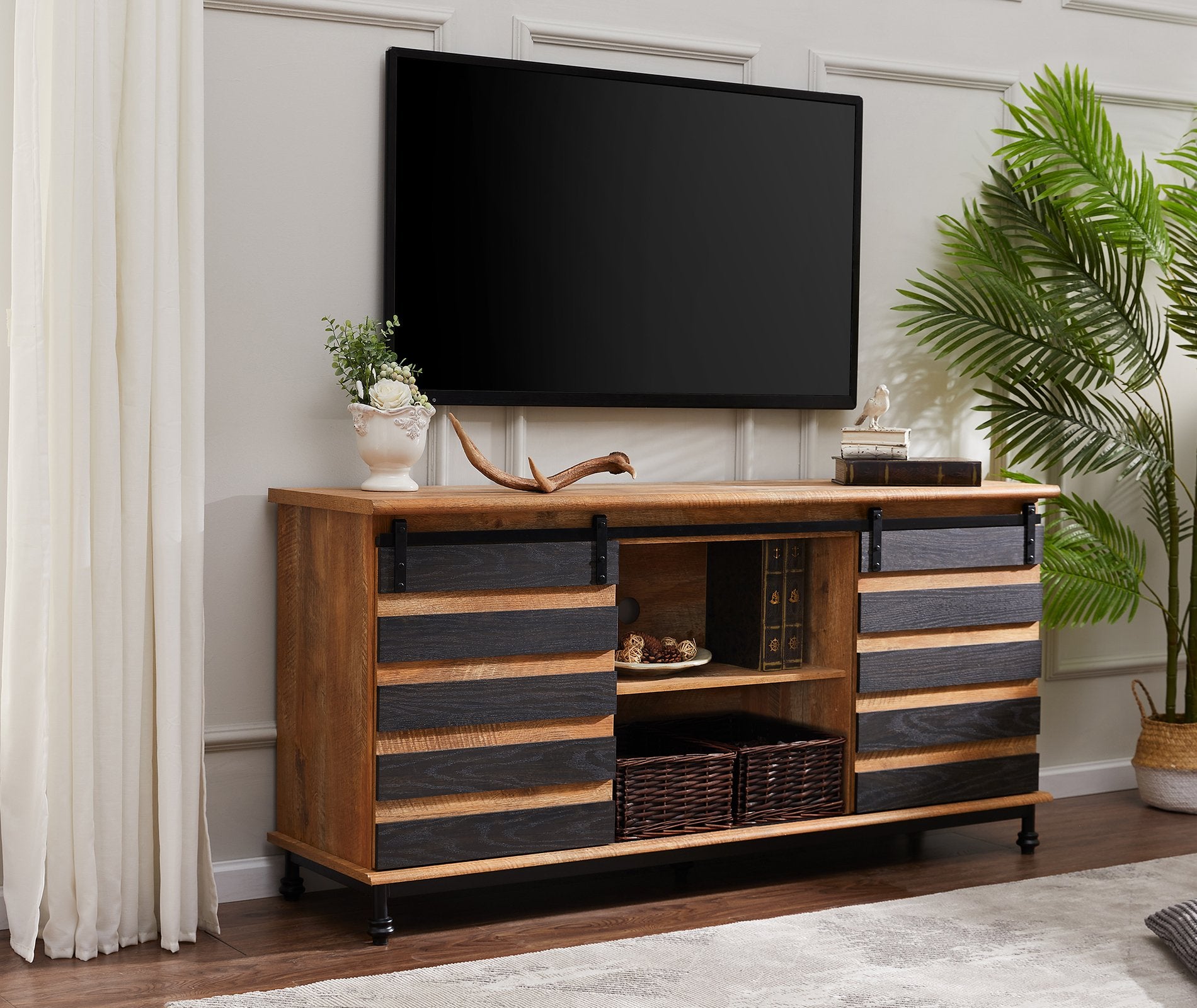 Farmhouse TV Stand Scarlett Series for TVs Up to 65 inch - FITUEYES-CA