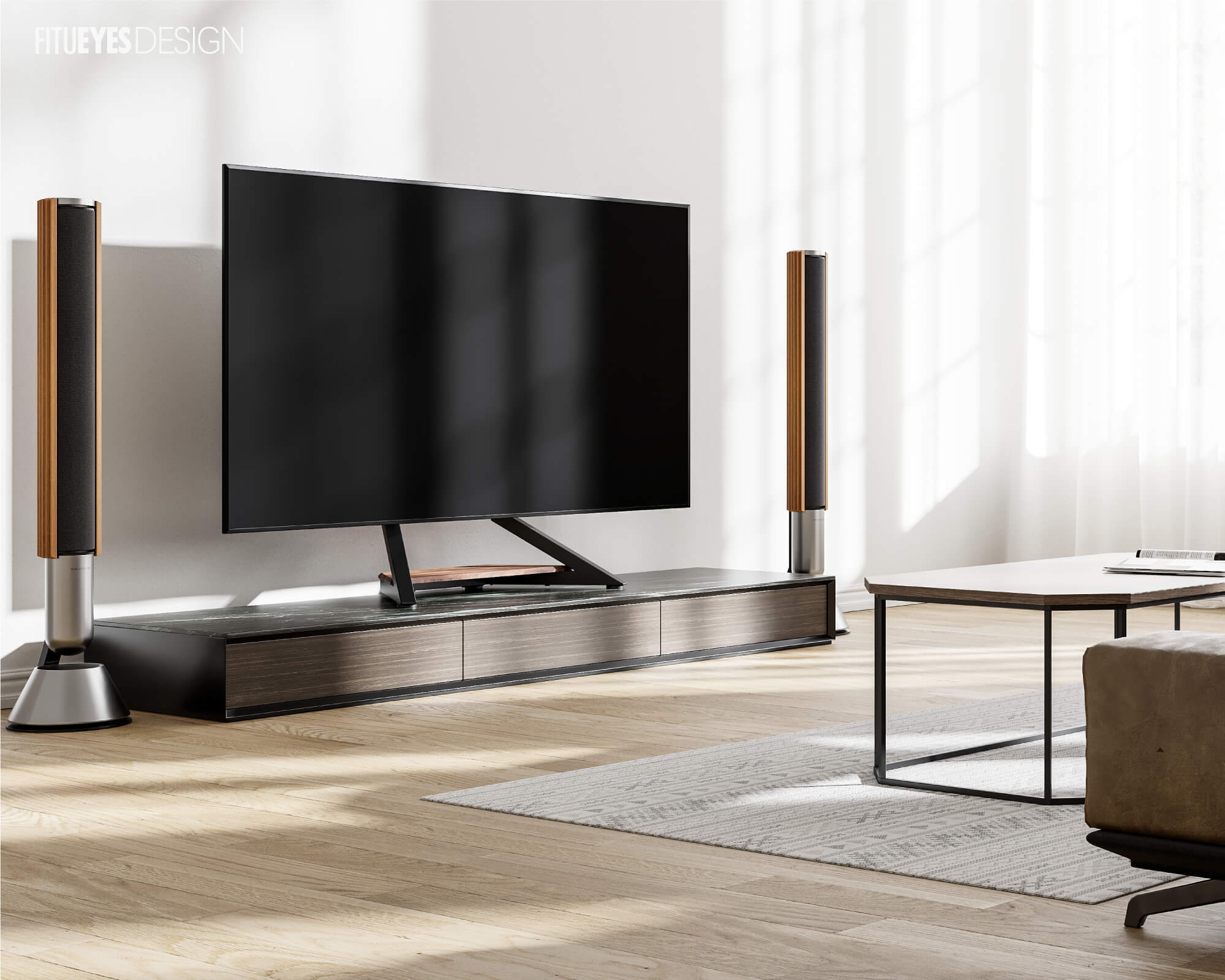 Swivel Floor TV Stands and Table Top Swivel TV Stands - FITUEYES