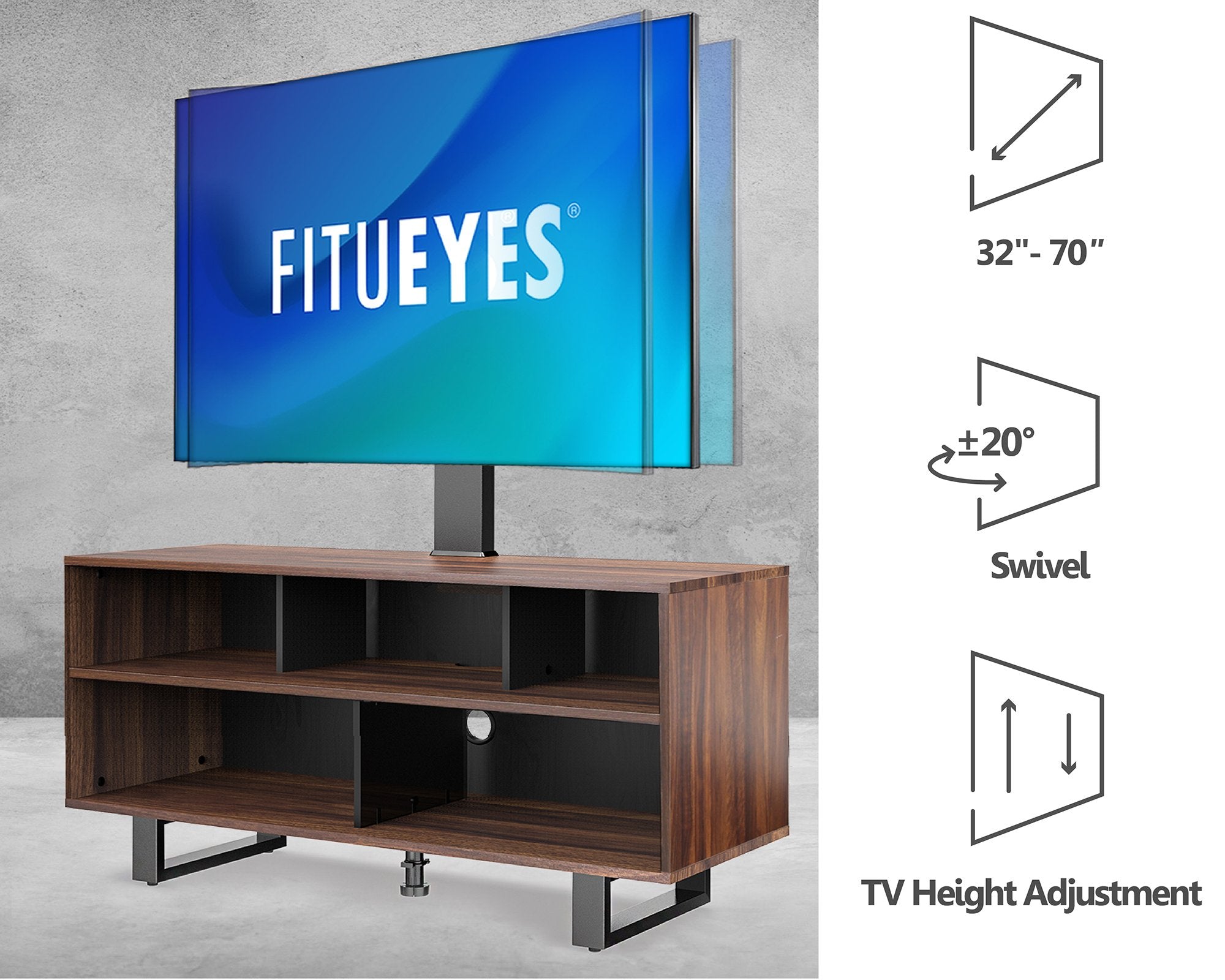 Floor TV Stand with Mount W Series 32-70 Inch - FITUEYES-CA